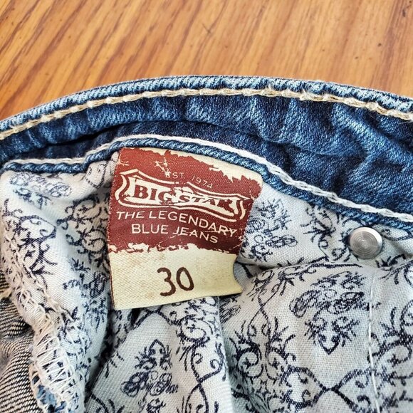 Big Star Womens Casey Low Rise Capri Jeans Size 30 Blue Denim Distressed Design - Picture 3 of 10